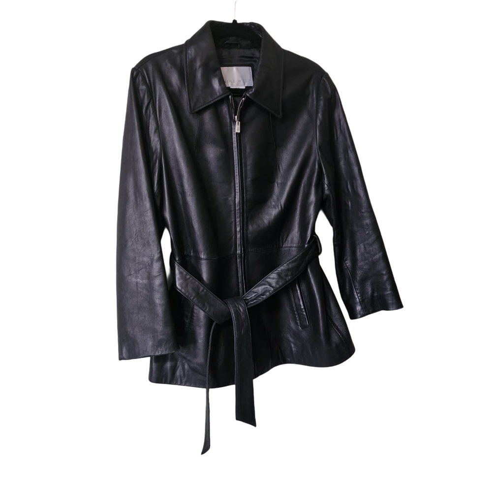 Nine WEST Black Leather Women's Jacket